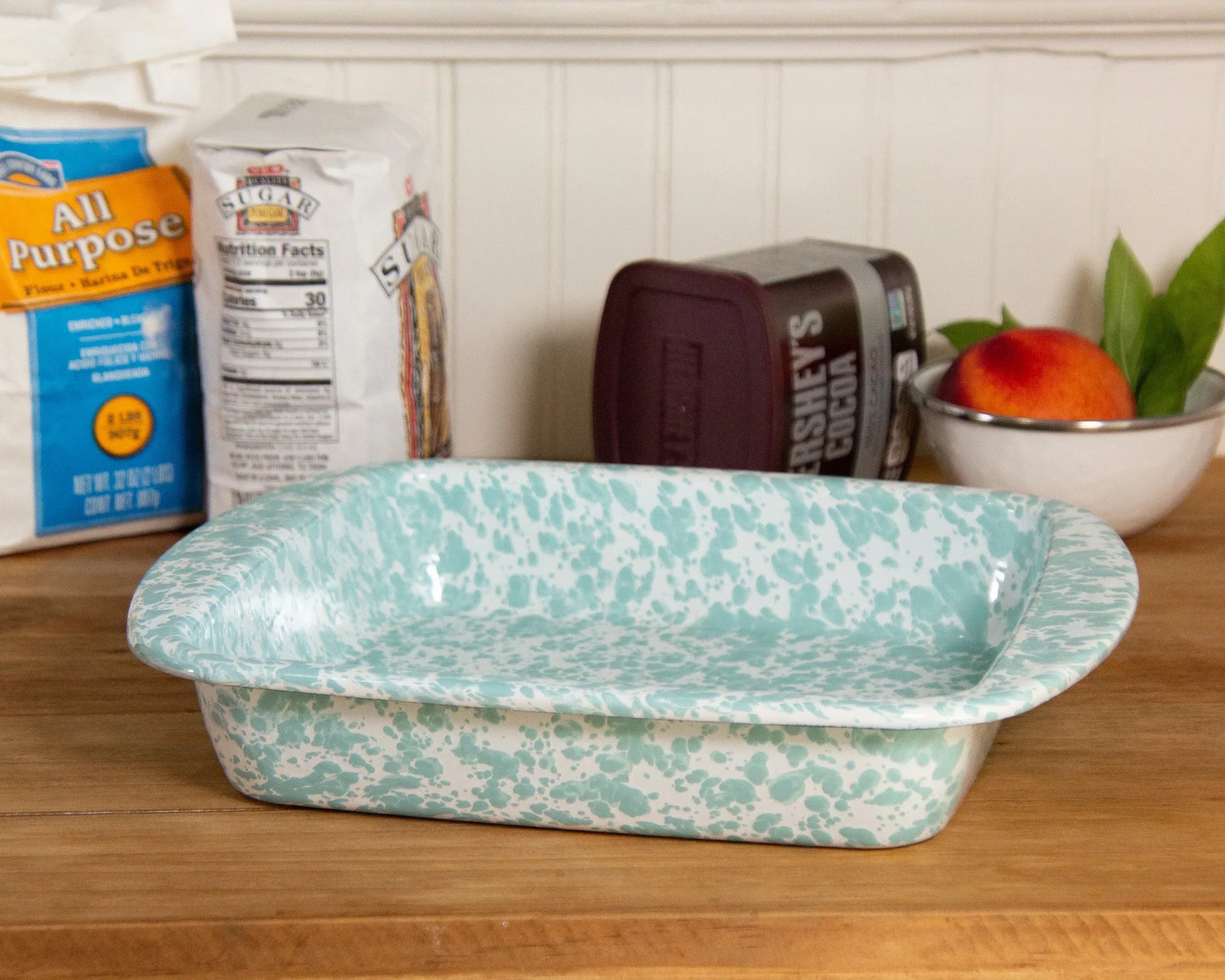 GL53 - Sea Glass Swirl Brownie Pan - Golden Rabbit Enamelware