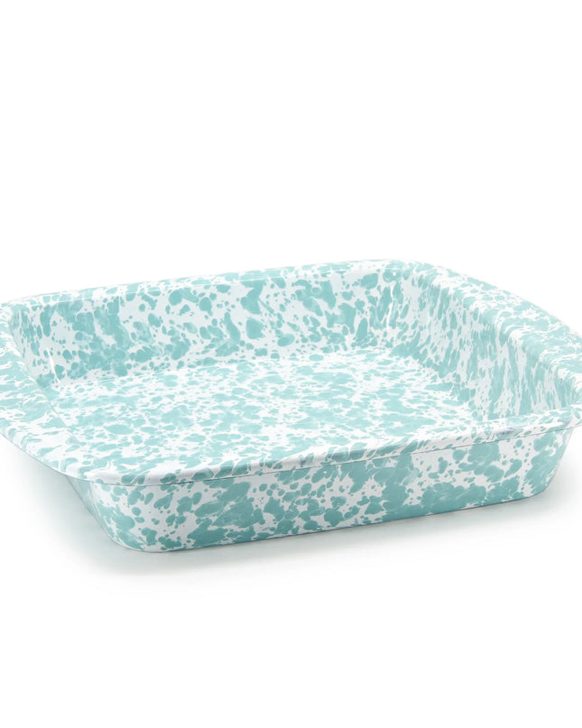 GL53 - Sea Glass Swirl Brownie Pan - Golden Rabbit Enamelware