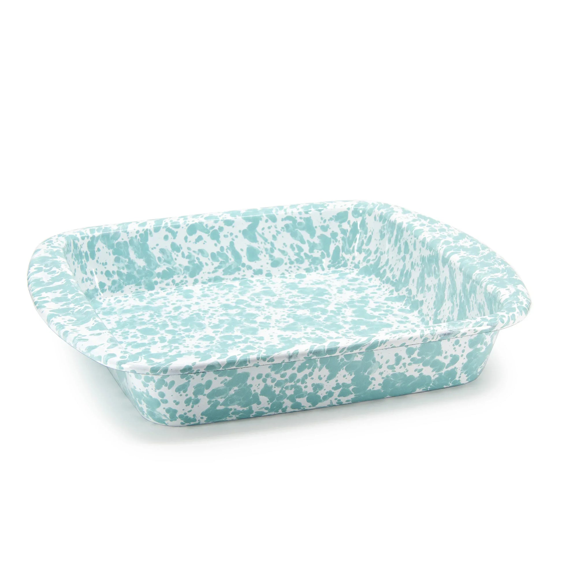 GL53 - Sea Glass Swirl Brownie Pan - Golden Rabbit Enamelware