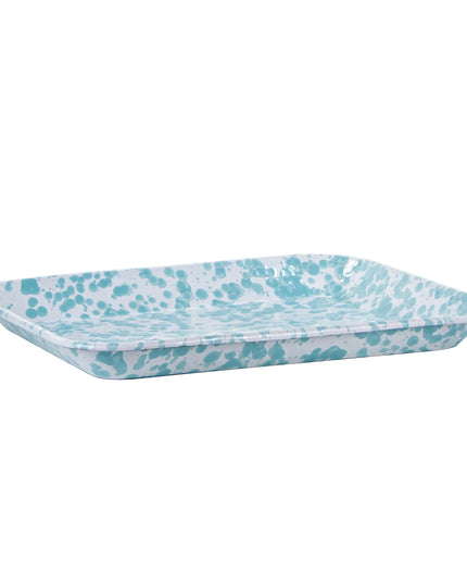 GL58S2 - Set of 2 Sea Glass Quarter Sheet Trays - Golden Rabbit Enamelware