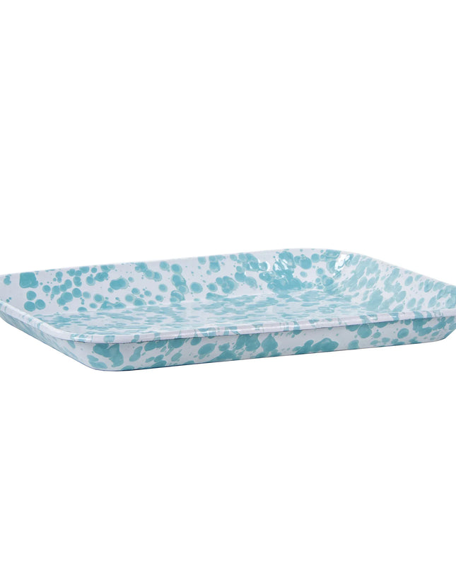 GL58S2 - Set of 2 Sea Glass Quarter Sheet Trays - Golden Rabbit Enamelware