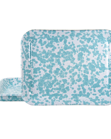 GL58S2 - Set of 2 Sea Glass Quarter Sheet Trays - Golden Rabbit Enamelware