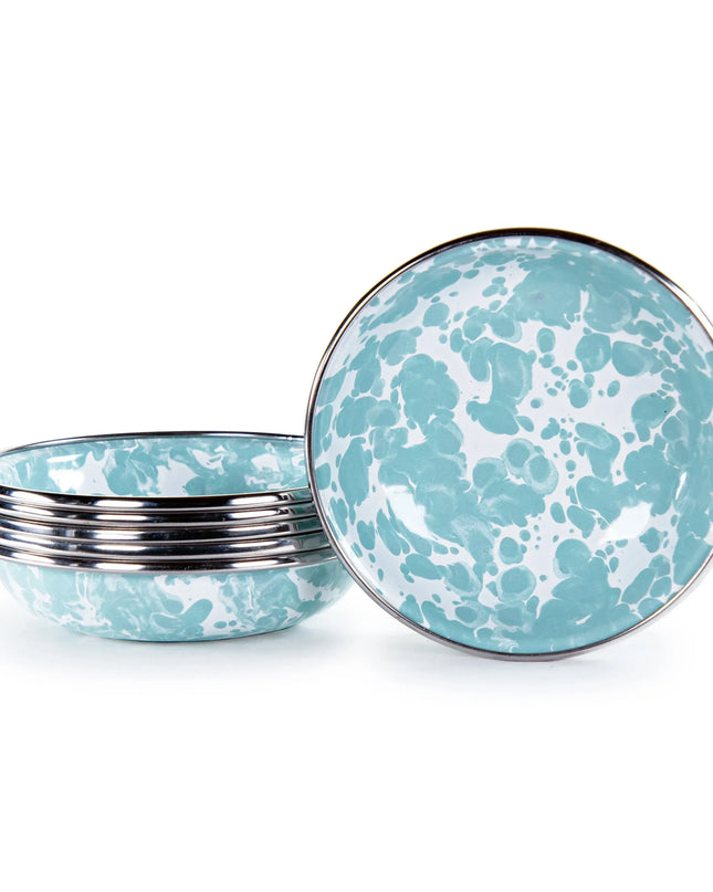 GL59S6 - Sea Glass Swirl Tasting Dishes - Set of 6 - Golden Rabbit Enamelware
