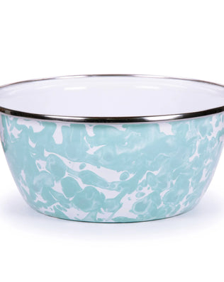 GL61S4 - Sea Glass Swirl Salad Bowls - Set of 4, Sea Glass - Golden Rabbit Enamelware