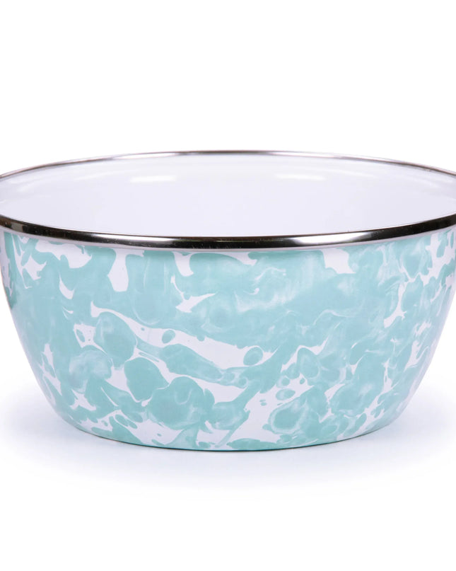 GL61S4 - Sea Glass Swirl Salad Bowls - Set of 4, Sea Glass - Golden Rabbit Enamelware