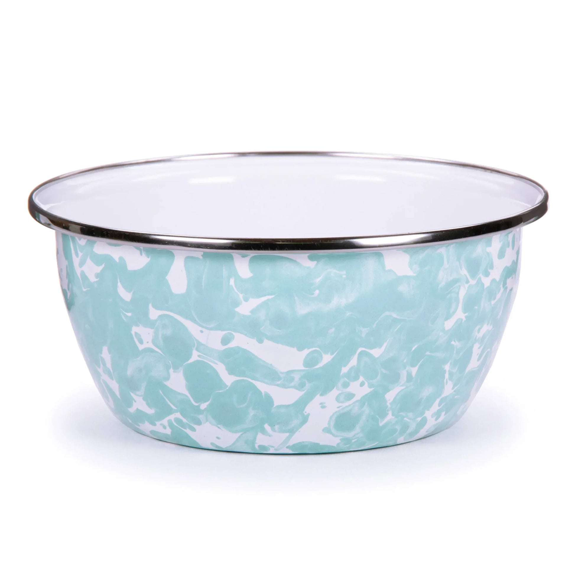 GL61S4 - Sea Glass Swirl Salad Bowls - Set of 4, Sea Glass - Golden Rabbit Enamelware
