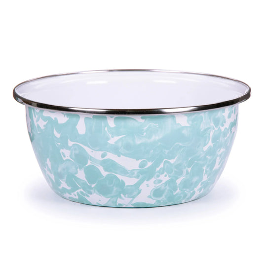 GL61S4 - Sea Glass Swirl Salad Bowls - Set of 4, Sea Glass - Golden Rabbit Enamelware