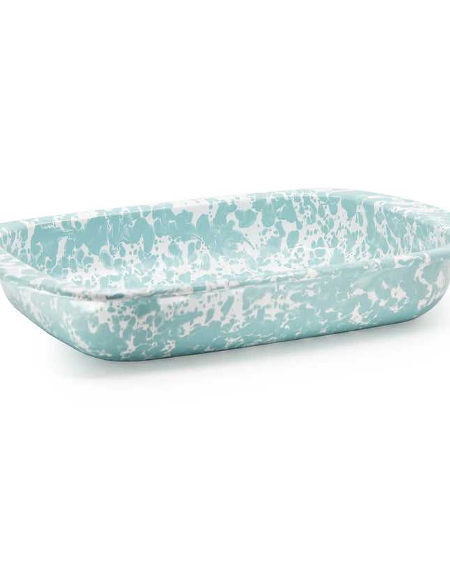 GL78 - Sea Glass Swirl Baking Pan - Golden Rabbit Enamelware
