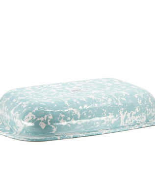 GL78 - Sea Glass Swirl Baking Pan - Golden Rabbit Enamelware