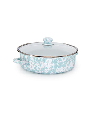 GL79 - Sea Glass Swirl Small Saute Pan - Golden Rabbit Enamelware