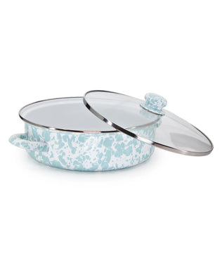 GL79 - Sea Glass Swirl Small Saute Pan - Golden Rabbit Enamelware