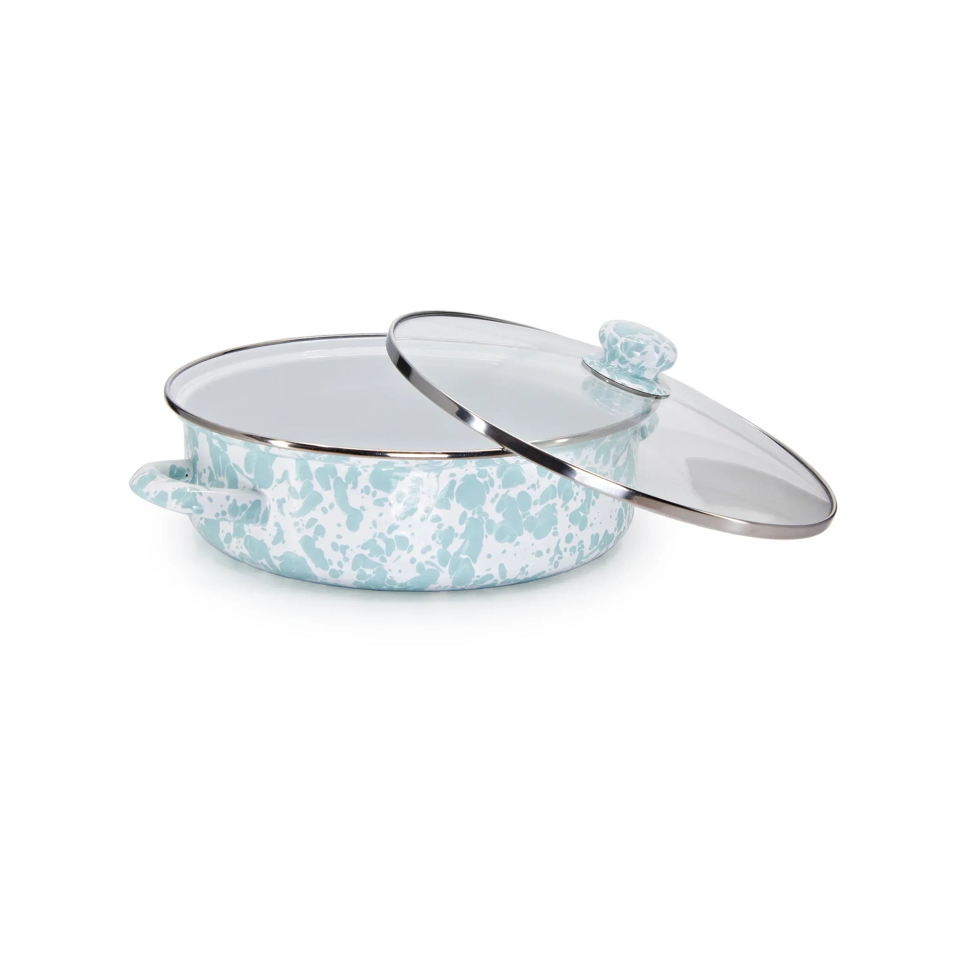 GL79 - Sea Glass Swirl Small Saute Pan - Golden Rabbit Enamelware