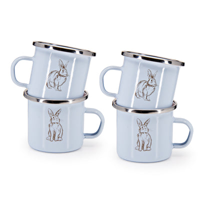 GRB20S4 - Set of 4 Blue Bunnies Child Mugs - Image