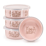 GRP60S4 - Set of 4 Pink Bunnies Child Bowls - Image