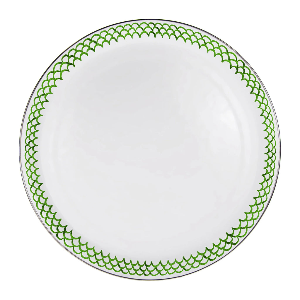 Green Scallop Large Tray