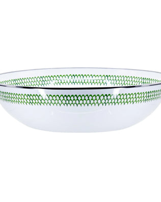 GS18 - Green Scallop Catering Bowl - Golden Rabbit Enamelware