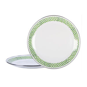 GS36S2 - Green Scallop Chargers - Set of 2 - Golden Rabbit Enamelware