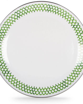 GS36S2 - Green Scallop Chargers - Set of 2 - Golden Rabbit Enamelware