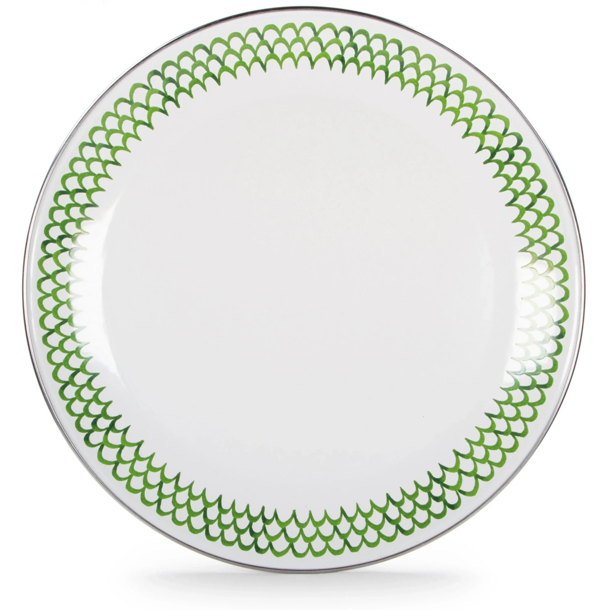 GS36S2 - Green Scallop Chargers - Set of 2 - Golden Rabbit Enamelware