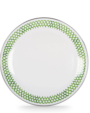 GS56S4 - Green Scallop Dinner Plates - Set of 4 - Golden Rabbit Enamelware