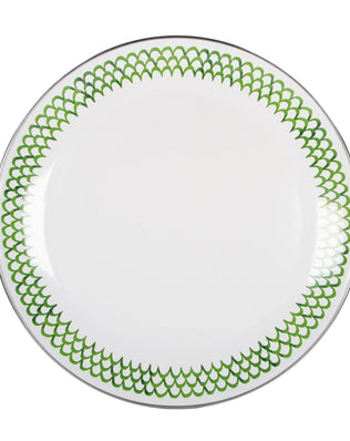 GS56S4 - Green Scallop Dinner Plates - Set of 4 - Golden Rabbit Enamelware