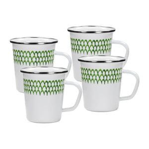 GS66S4 - Green Scallop 16 oz Latte Mugs - Set of 4  1