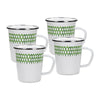 Set of 4 Green Scallop Latte Mugs