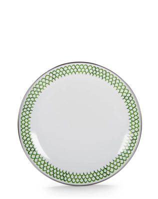 GS69S4 - Green Scallop Sandwich Plates - Set of 4 - Golden Rabbit Enamelware