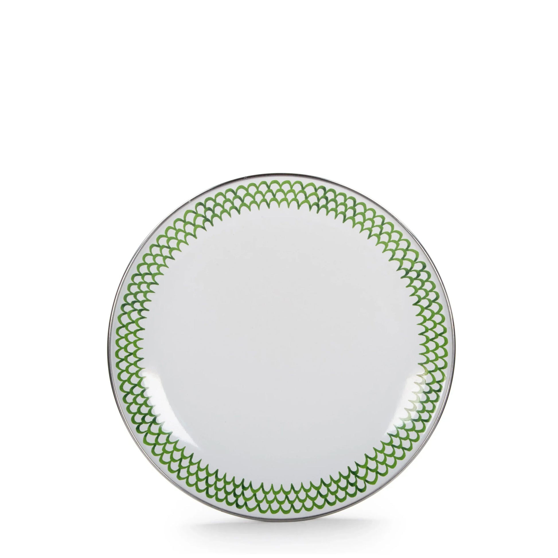 GS69S4 - Green Scallop Sandwich Plates - Set of 4 - Golden Rabbit Enamelware