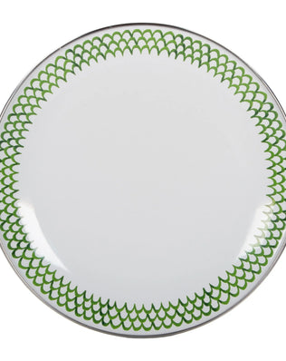 GS69S4 - Green Scallop Sandwich Plates - Set of 4 - Golden Rabbit Enamelware