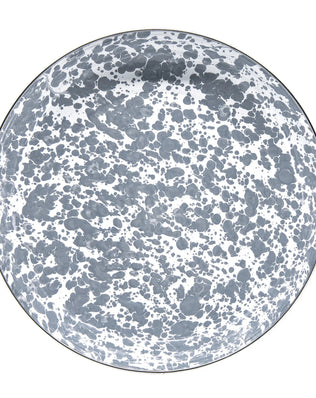 GY04S4 - Grey Swirl Pasta Plates - Set of 4 - Golden Rabbit Enamelware