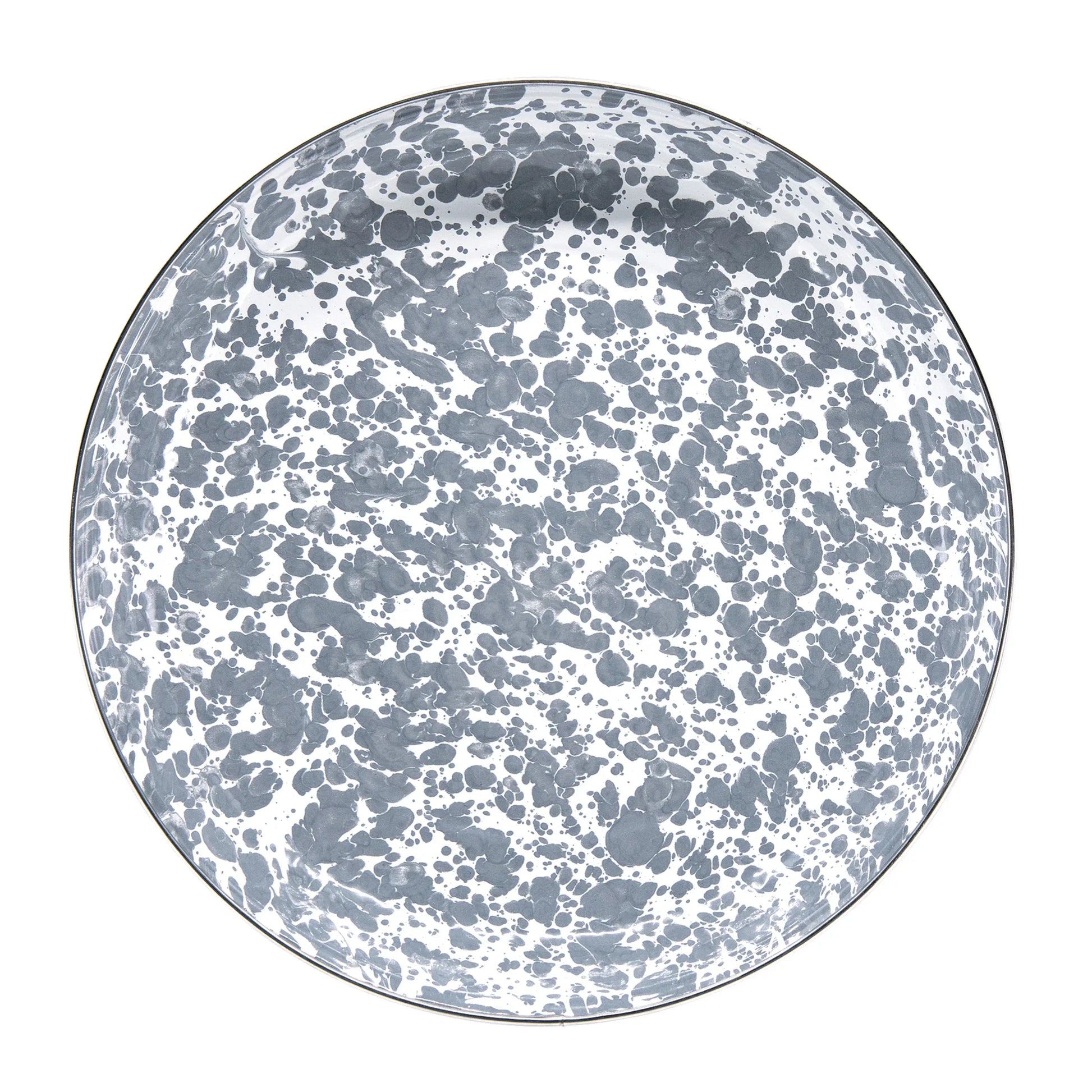 GY04S4 - Grey Swirl Pasta Plates - Set of 4 - Golden Rabbit Enamelware