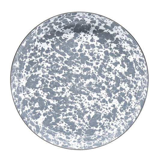 GY04S4 - Grey Swirl Pasta Plates - Set of 4 - Golden Rabbit Enamelware