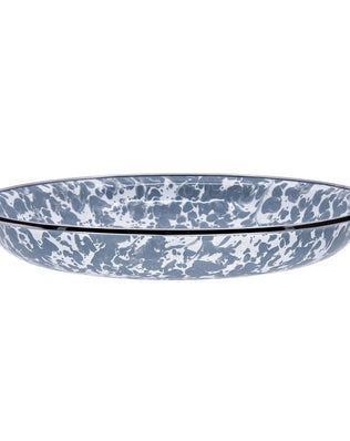 GY04S4 - Grey Swirl Pasta Plates - Set of 4 - Golden Rabbit Enamelware