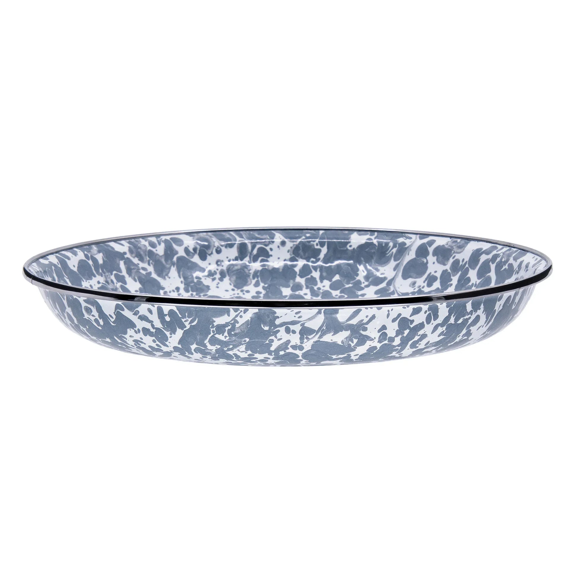 GY04S4 - Grey Swirl Pasta Plates - Set of 4 - Golden Rabbit Enamelware
