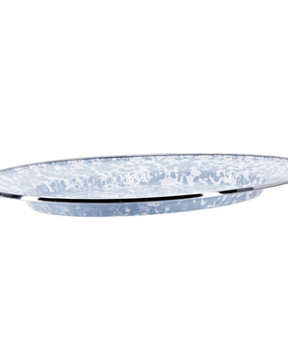 GY06 - Grey Swirl Oval Platter - Golden Rabbit Enamelware