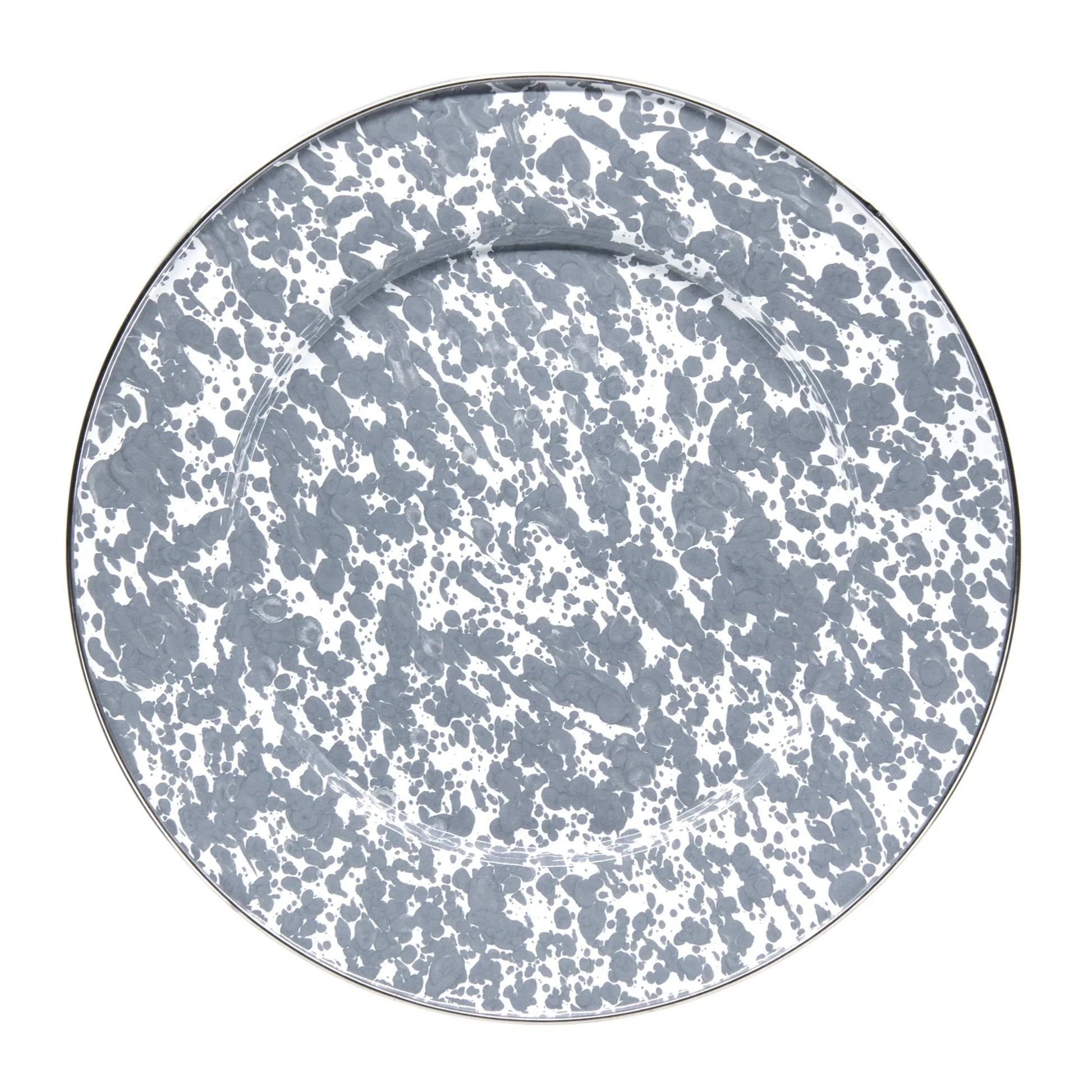 GY07S4 - Grey Swirl Dinner Plates - Set of 4 - Golden Rabbit Enamelware