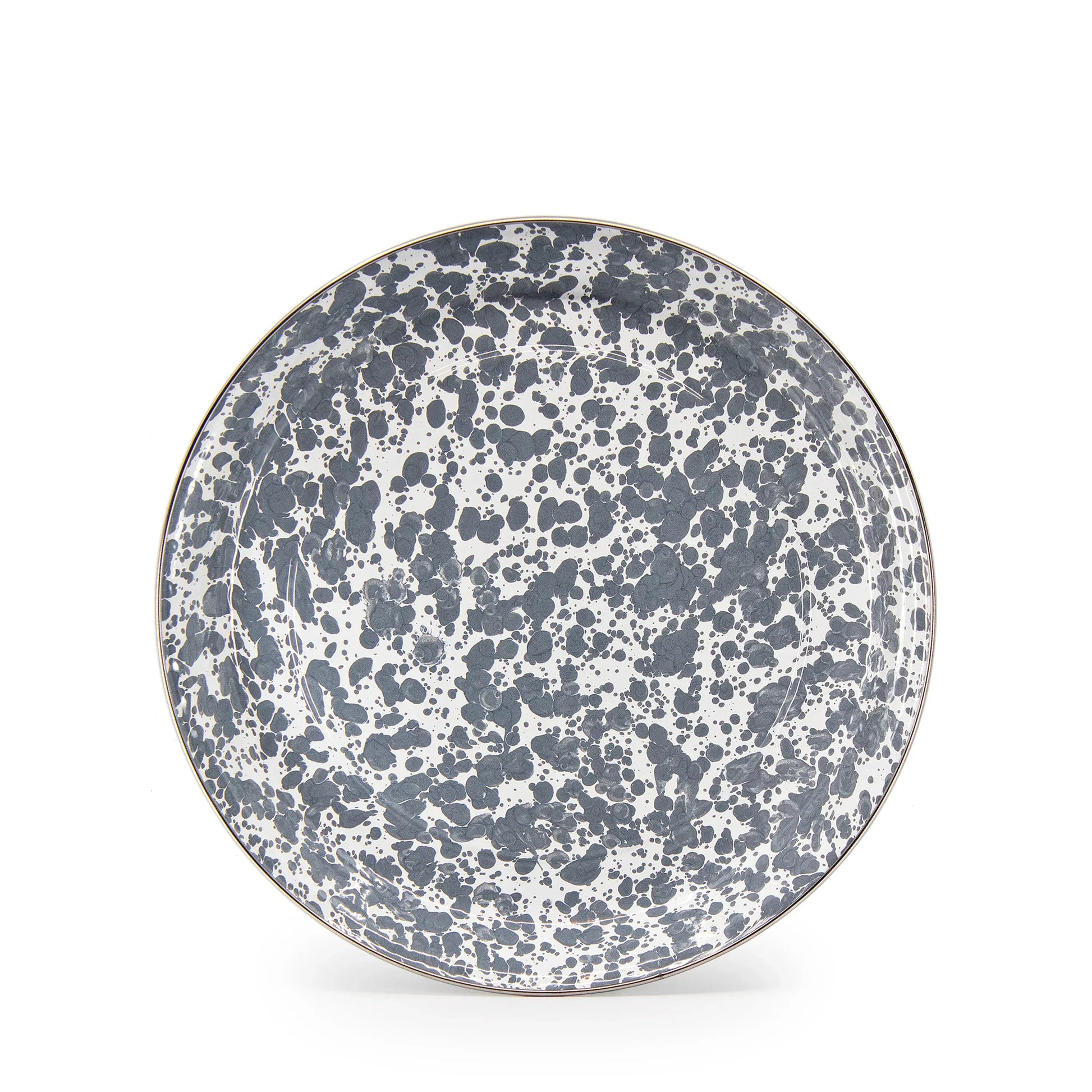 GY08 - Grey Swirl Small Tray - Golden Rabbit Enamelware