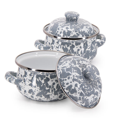 GY32S2 - Set of 2 Grey Swirl Petite Tureens - Image