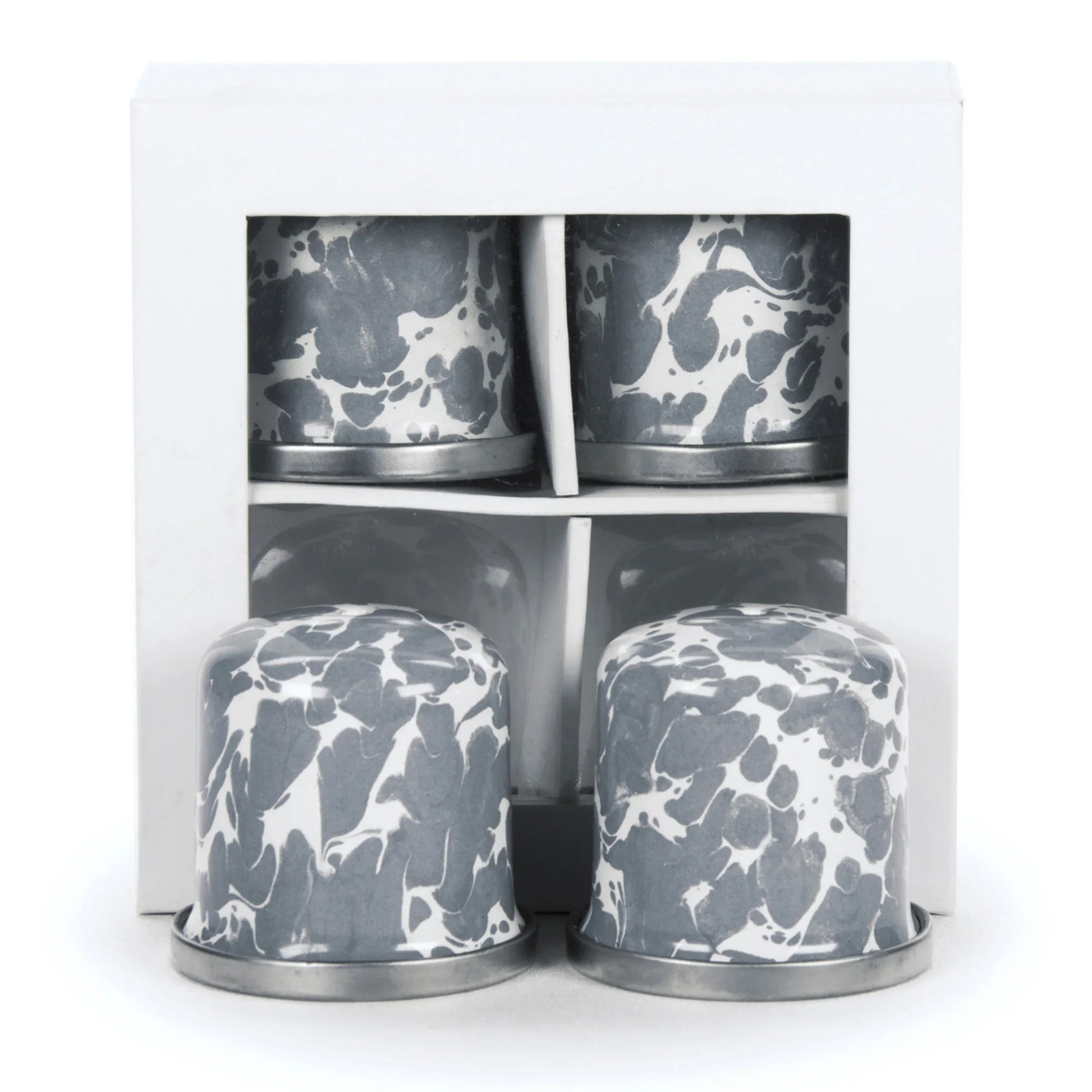 GY37 - Grey Swirl Salt & Pepper - Golden Rabbit Enamelware