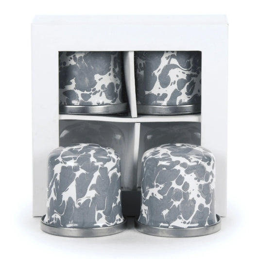 GY37 - Grey Swirl Salt & Pepper - Golden Rabbit Enamelware