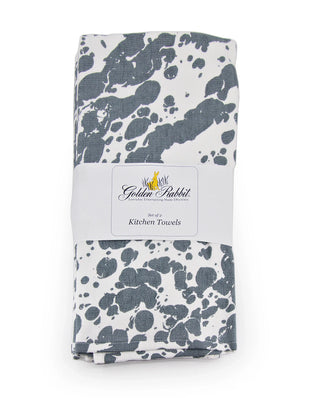 GY52 - Grey Swirl Kitchen Towel Set - of 2 - Golden Rabbit Enamelware