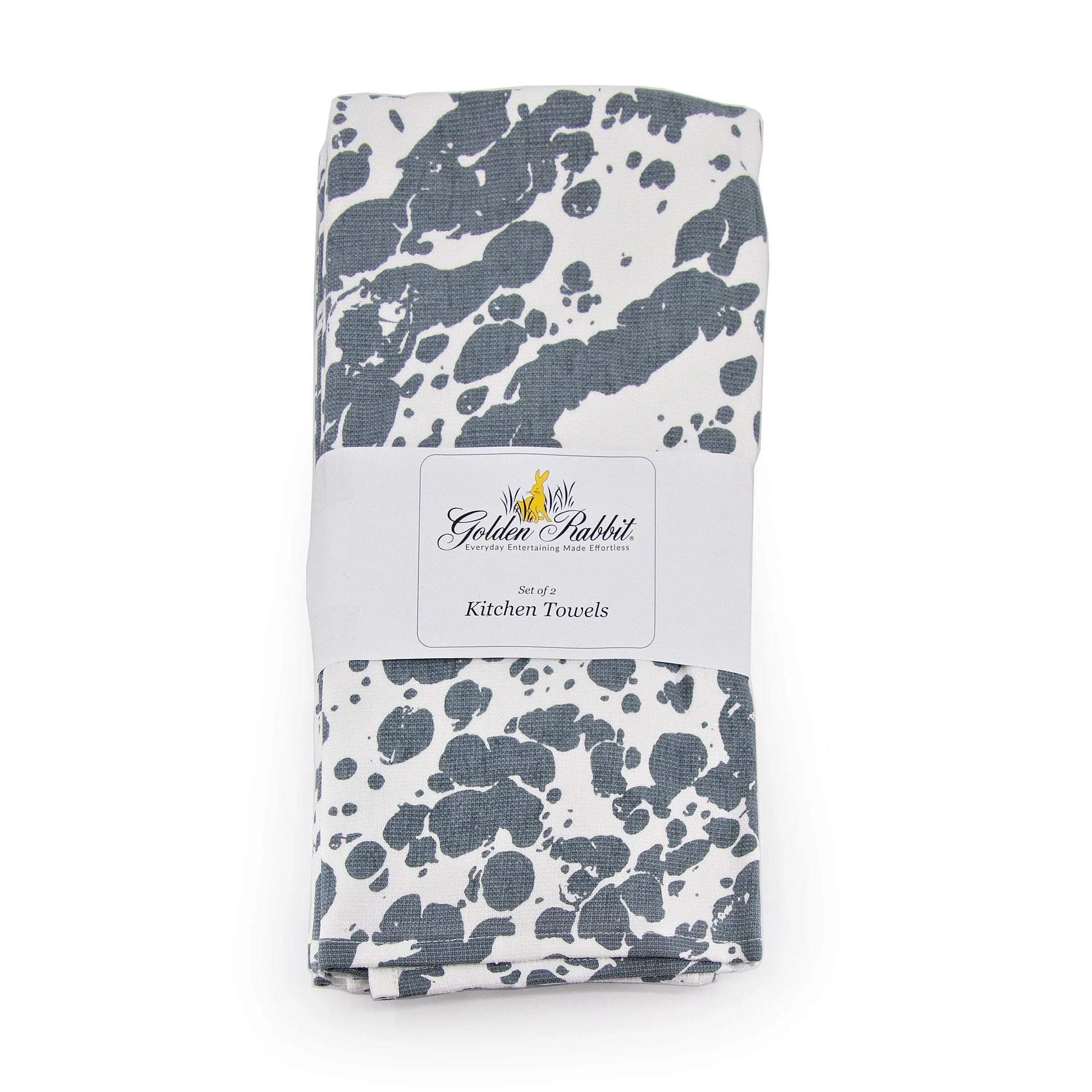 GY52 - Grey Swirl Kitchen Towel Set - of 2 - Golden Rabbit Enamelware