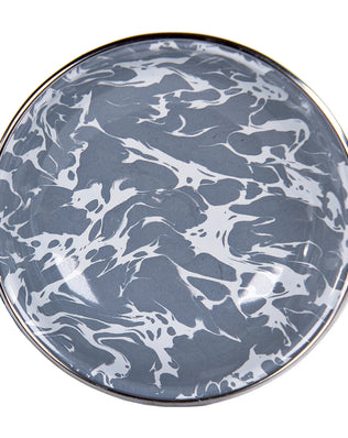 GY59S6 - Grey Swirl Tasting Dishes - Set of 6 - Golden Rabbit Enamelware