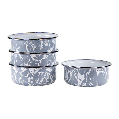 GY60S4 - Set of 4 Grey Swirl Soup Bowls - Image