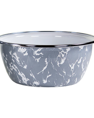 GY61S4 - Grey Swirl Salad Bowls - Set of 4, Grey - Golden Rabbit Enamelware