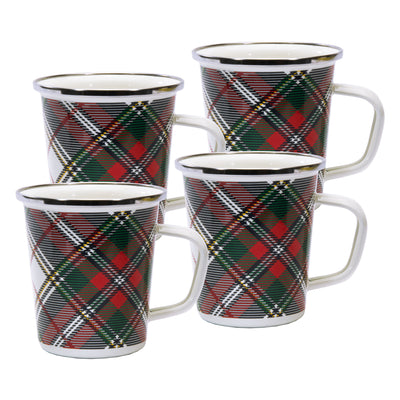HP66S4 - Set of 4 Highland Plaid Latte Mugs - Image