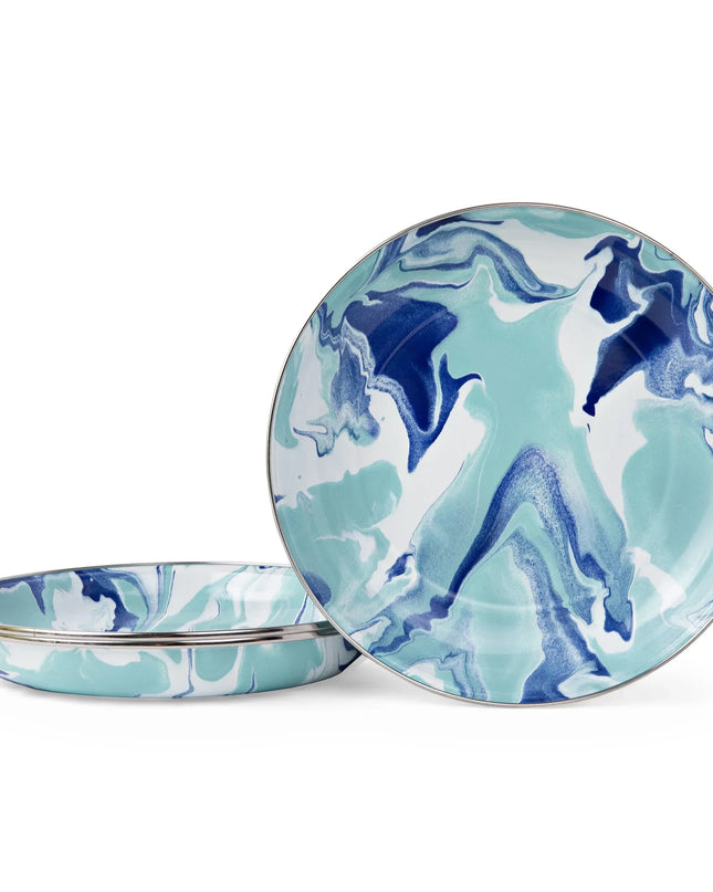 LG04S4 - Lagoon Pasta Plates - Set of 4 - Golden Rabbit Enamelware