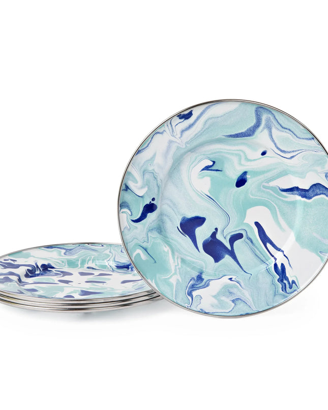 LG07S4 - Lagoon Dinner Plates - Set of 4 - Golden Rabbit Enamelware