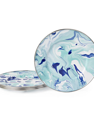 LG11S4 - Lagoon Sandwich Plates - Set of 4 - Golden Rabbit Enamelware